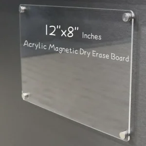12"x8" Acrylic Magnetic Dry Erase Board, Fridge Magnetic Acrylic Dry Erase Board, Clear Magnet White Board with a marker